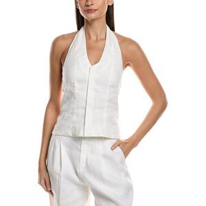 A.L.C. Womens  Cora Linen-Blend Top, White